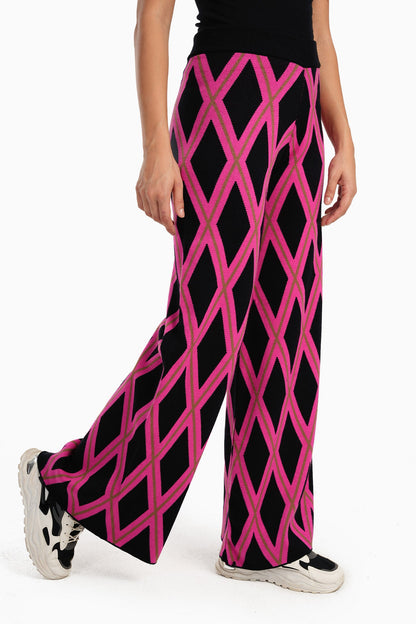 Argyle Pattern Wool Pants