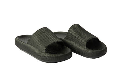 EVA PVC Solid Slide Slippers – Black