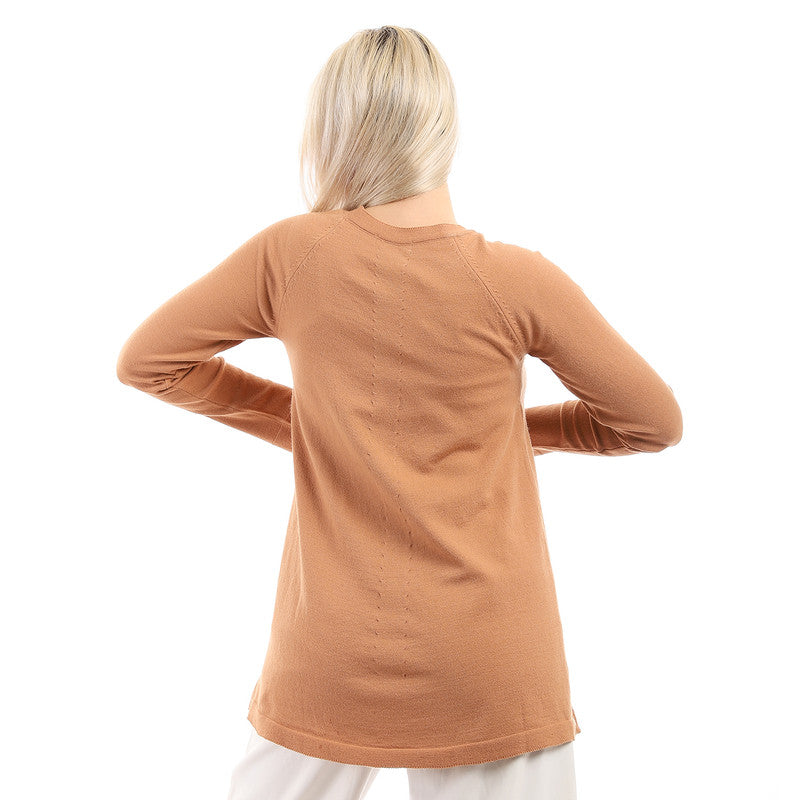 Knitted Body With 2 Pockets - Beige