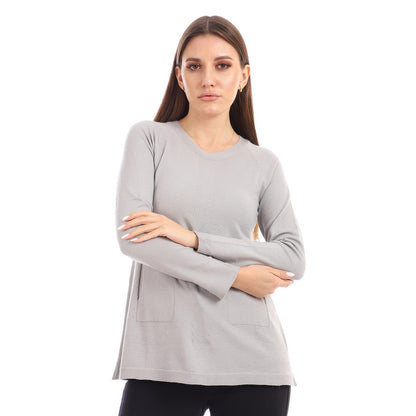 Knitted Body With 2 Pockets - Grey