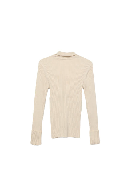 Polyamide Ribbed Turtleneck Pullover – Off White