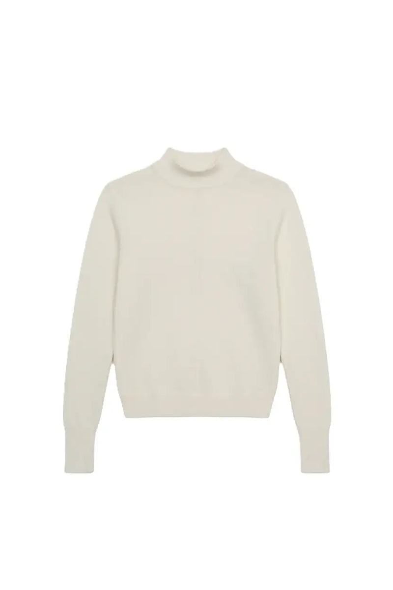 Tencel Solid Mock Neck Top – Off White