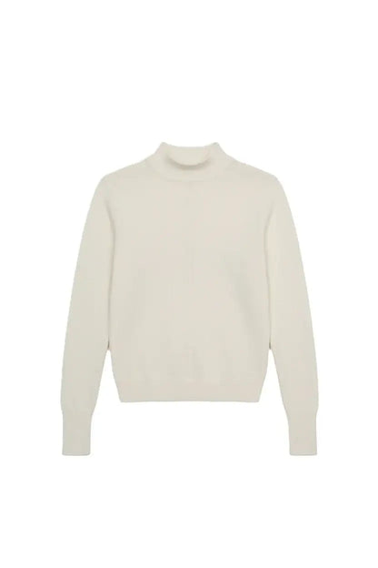 Tencel Solid Mock Neck Top – Off White