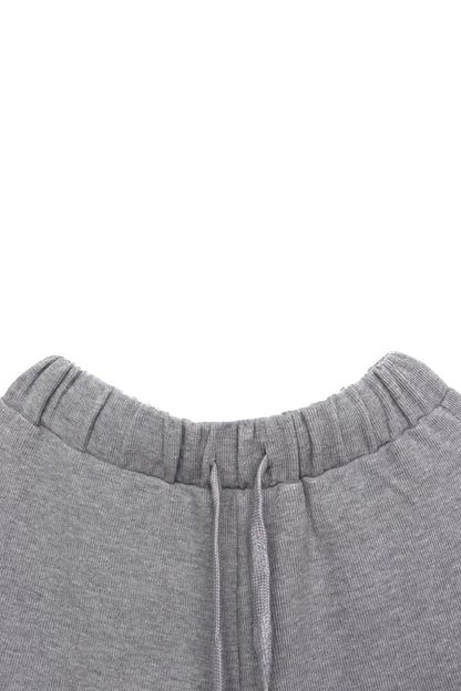 Cotton Blend Ribbed Lounge Pants – Medium Grey