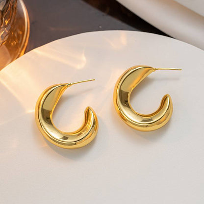 Fluffy Stainless Steel Statement Hoops