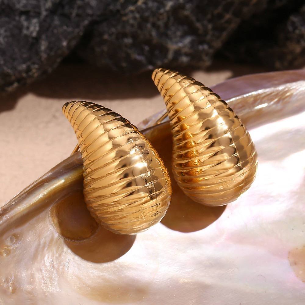 Fluffy Stainless Steel Statement Hoops