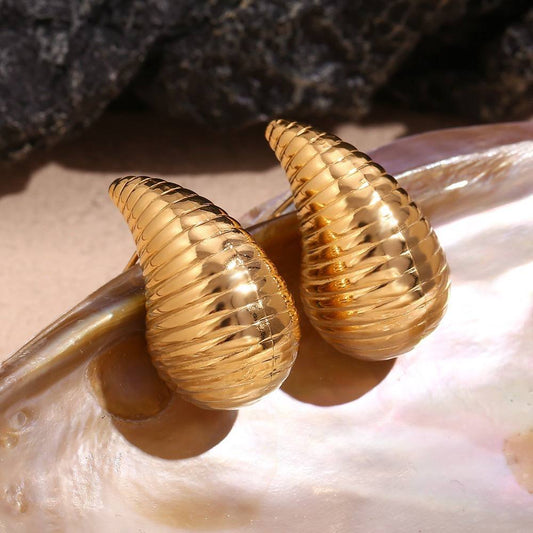 Fluffy Stainless Steel Statement Hoops