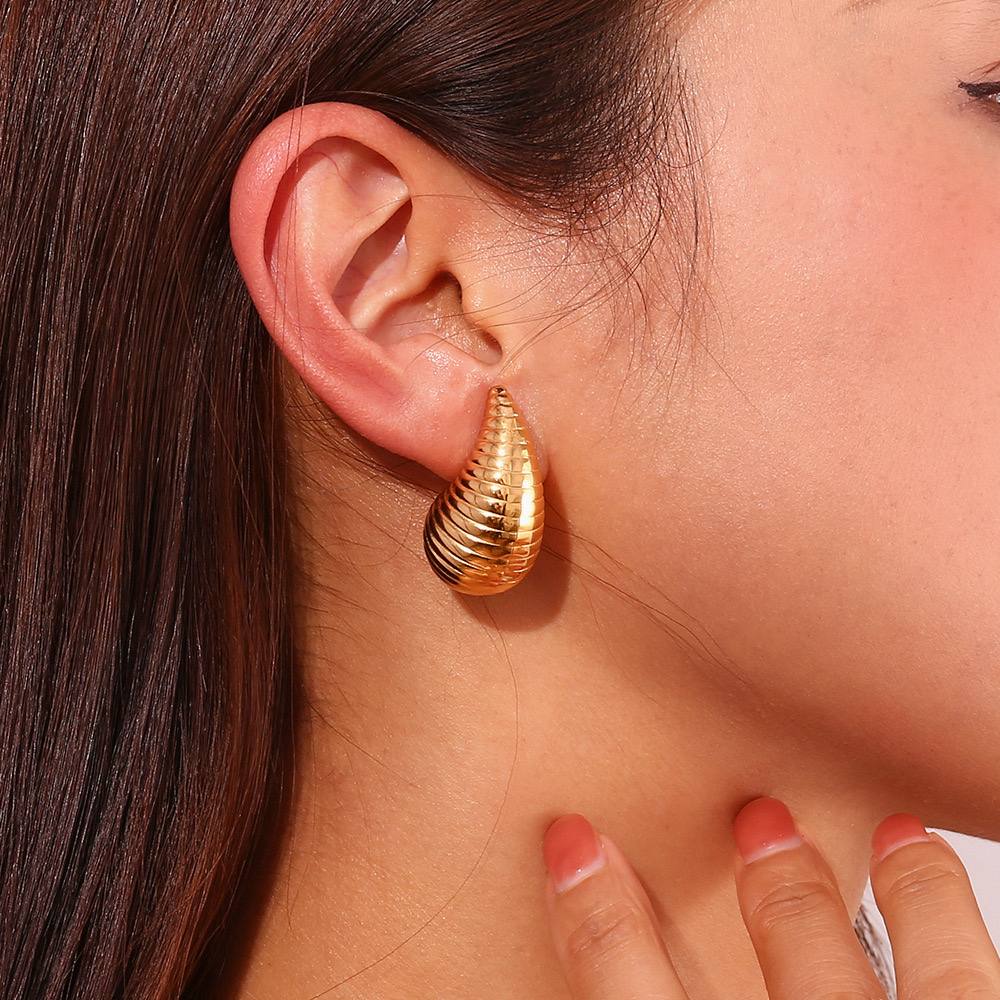 Fluffy Stainless Steel Statement Hoops