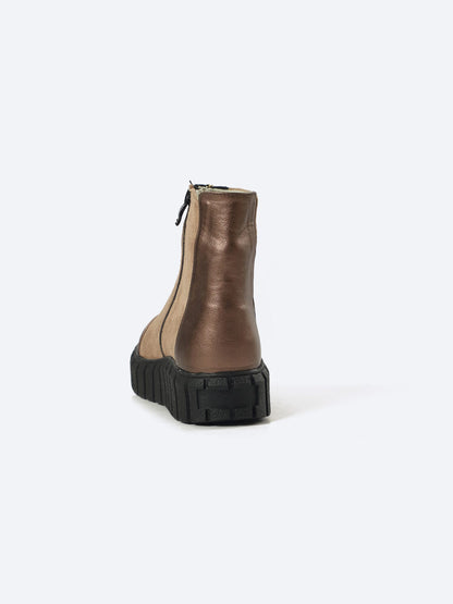 Suede Half Boot With Zipper