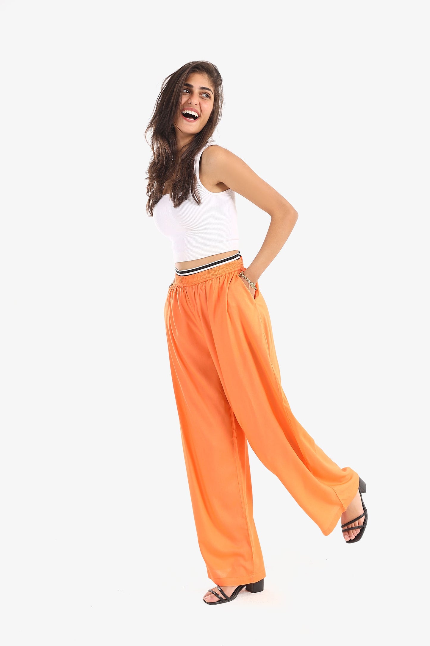 Color Block Wide Leg Pant