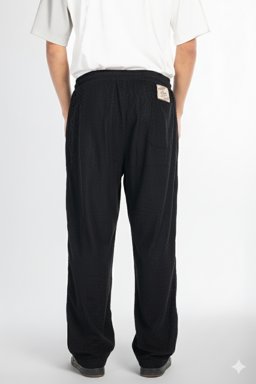 Corduroy Wide Leg Pants – Black