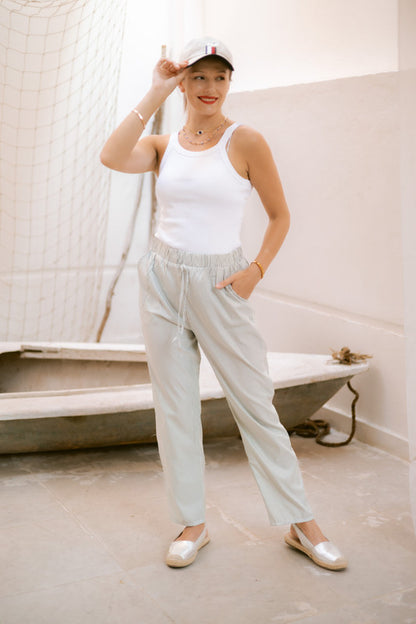 Dacron Striped Pants – Olive