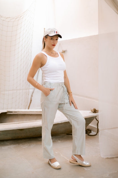 Dacron Striped Pants – Olive