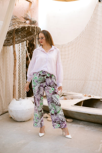 Soft Crepe Floral Pants – Multicolor