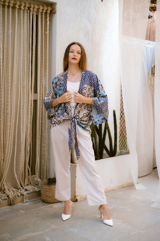 Light Woven Fabric Plain Straight Pants – Beige