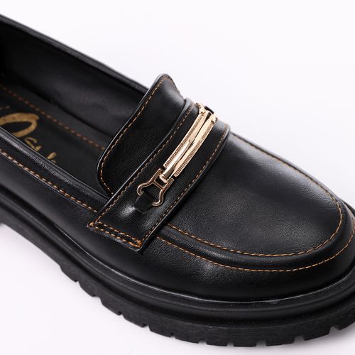 Golden Buckle Loafers - 3 Cm