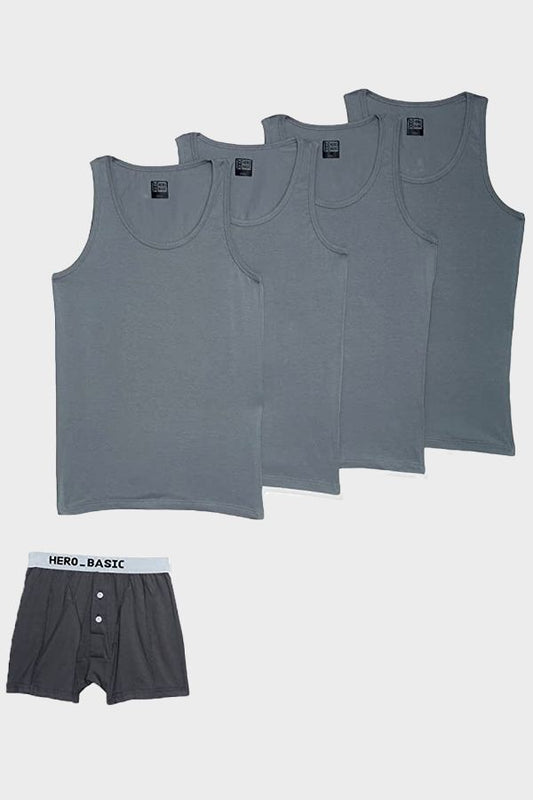 Bundle Pack Of 4 Tank Top With Free Boxer