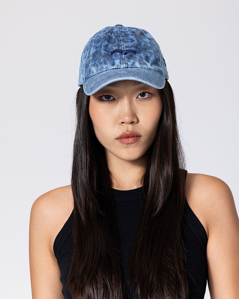 Mid-Blue Leopard Cap - Blue