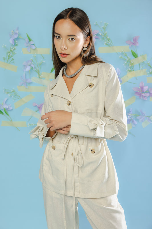 Linen Savanna Safari Jacket - Beige