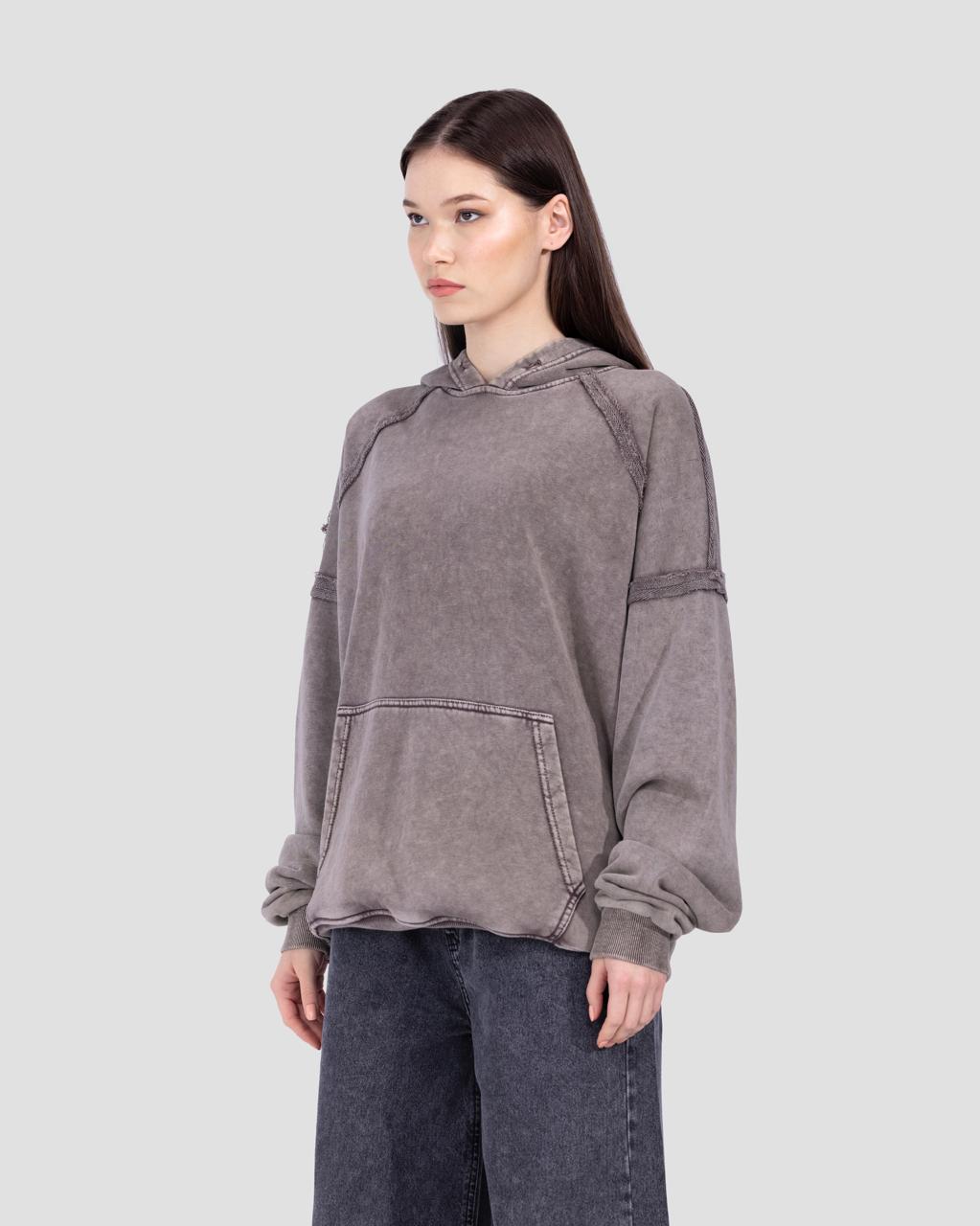 Cotton Washed Hoodie - Grey