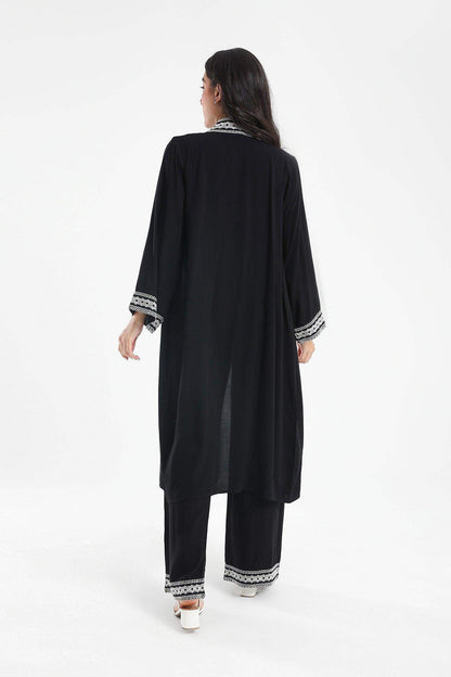 Embroidery Open Neckline Kimono - Carina - ÙƒØ§Ø±ÙŠÙ†Ø§