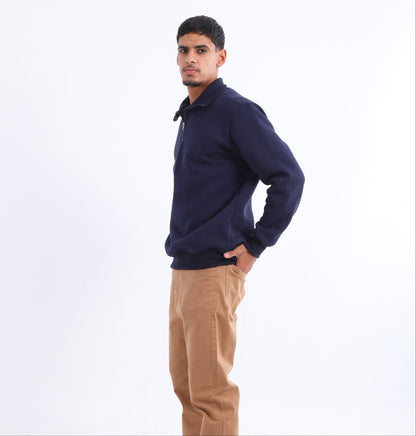 Cotton Blend Quarter Zip Sweatshirt