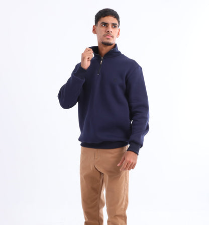 Cotton Blend Quarter Zip Sweatshirt