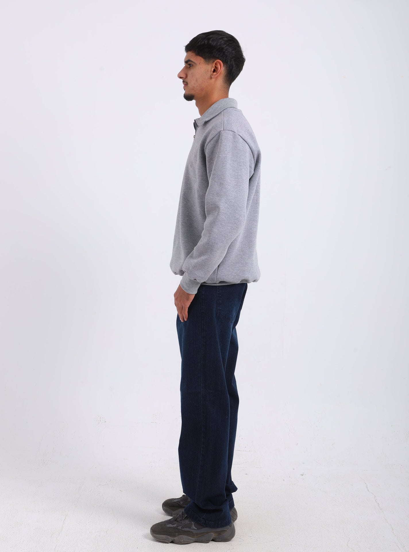 Cotton Blend Quarter Zip Sweatshirt