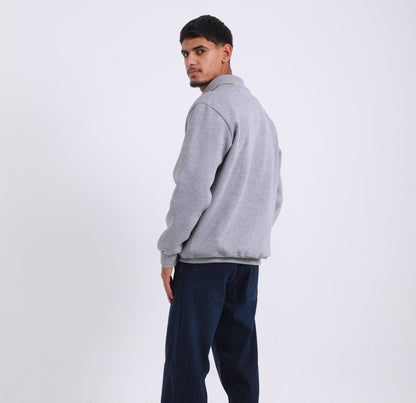 Cotton Blend Quarter Zip Sweatshirt