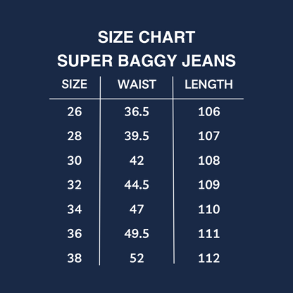 Denim Unisex Washed Super Baggy Jeans - Dark Blue