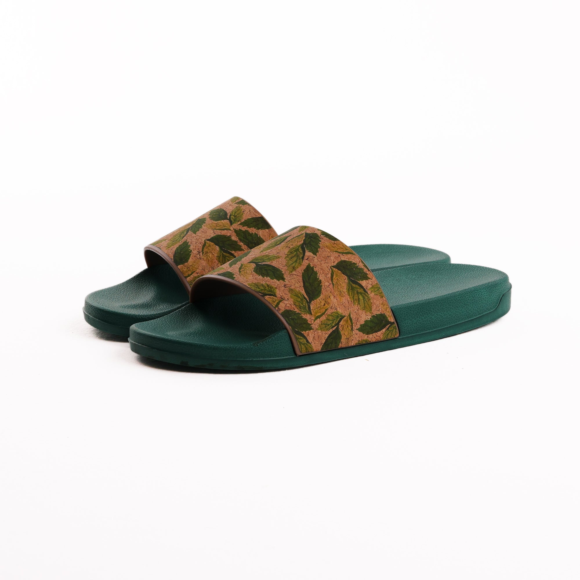 EVA Leafs Women Slippers - Green & Beige