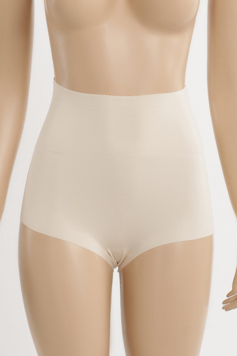 Polyamide Blend Plain Laser Cut Full Brief Corset – Nude