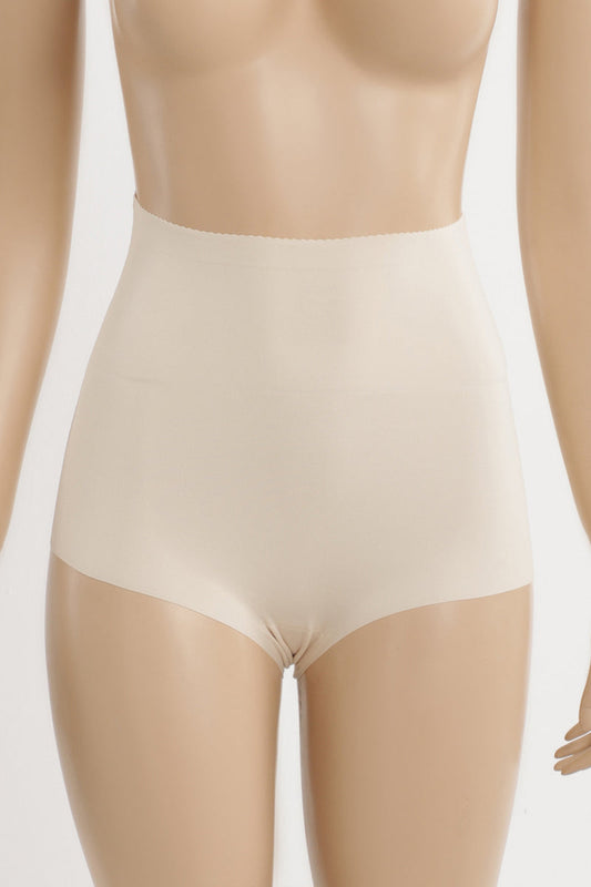 Polyamide Blend Plain Laser Cut Full Brief Corset – Nude