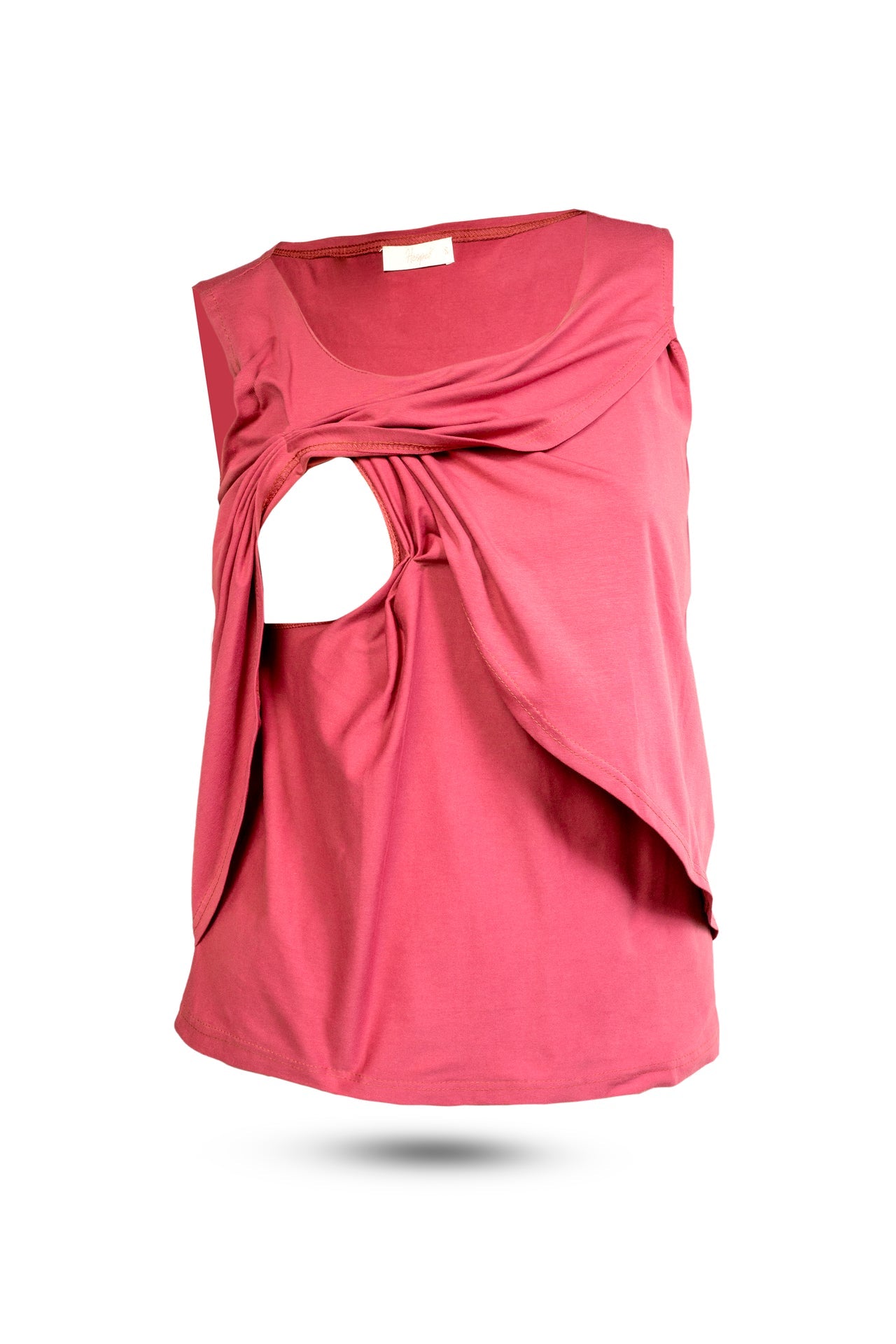 Cotton Solid Cross-Fan Nursing Sleeveless Top