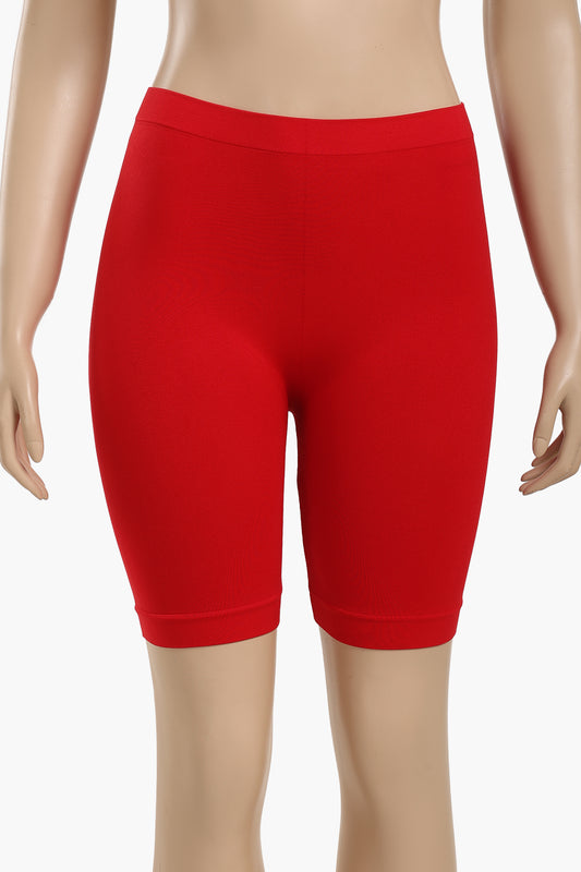 Cookies Mid Thigh Shorts  - Red