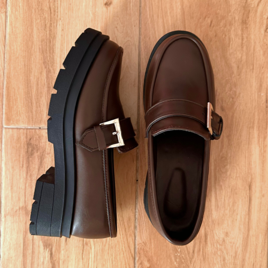 Massivo Buckled Brown Loafers