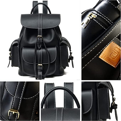 Leather Backpack - Black