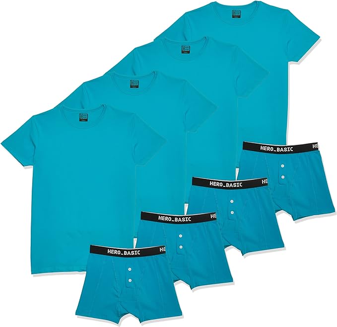 Bundle Pack Of 4 Round Neck T-Shirt With Free Boxer