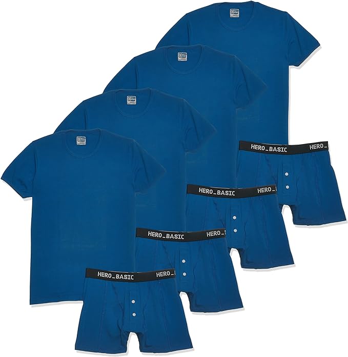 Bundle Pack Of 4 Round Neck T-Shirt With Free Boxer