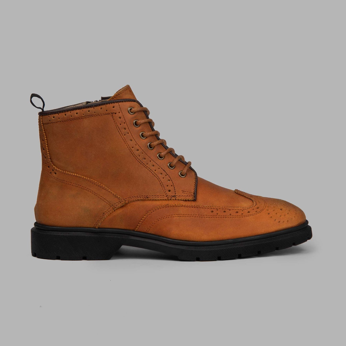 Suede Brogue Genuine Leather Half Boots