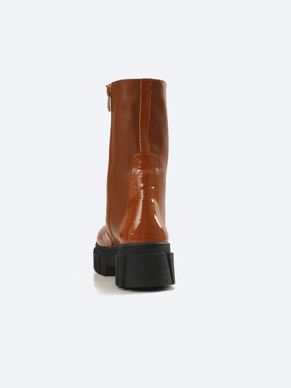 Leather Boot With Zipper