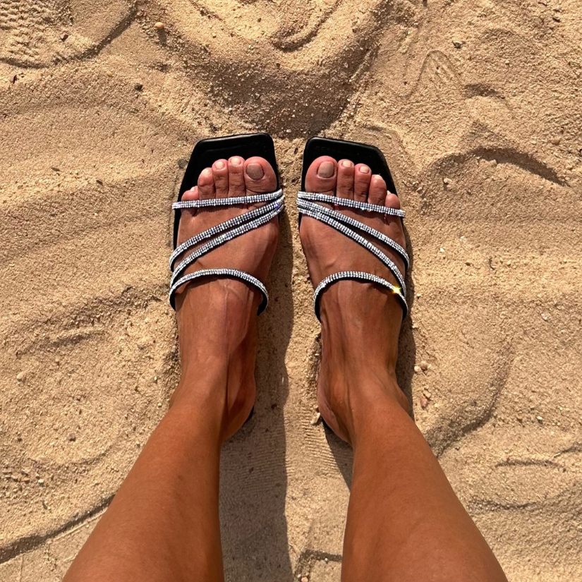CRISTALINA BLACK SANDALS