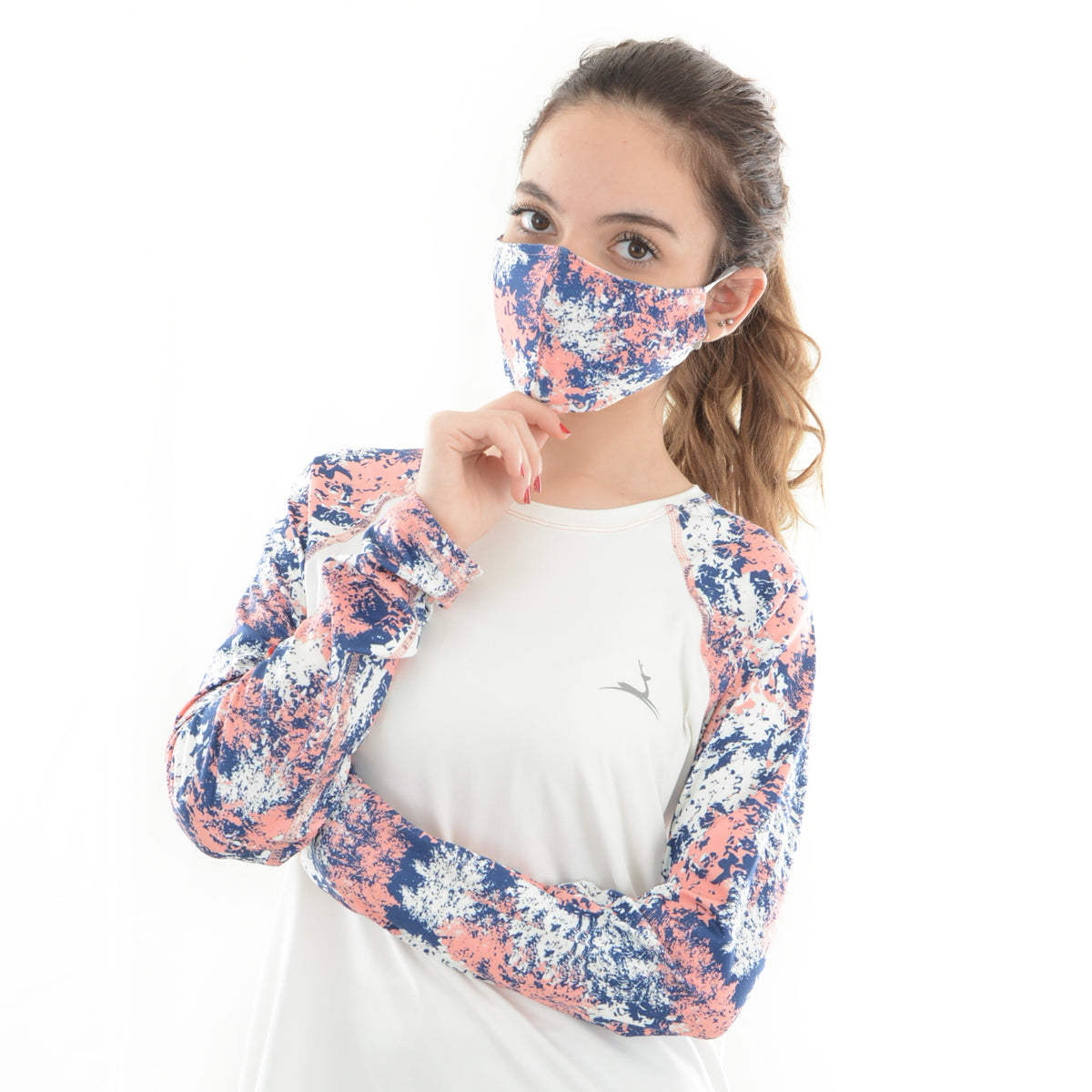 Dust proof printed mask - Navy'n Pink patches - Champsland