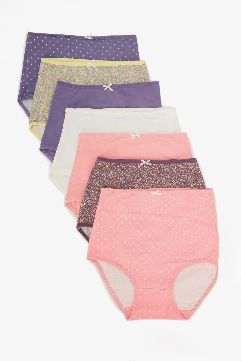Printed Pack of 7 Full Brief Panties – Multicolor