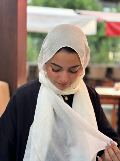 Cotton Plain Hijab – Creamy
