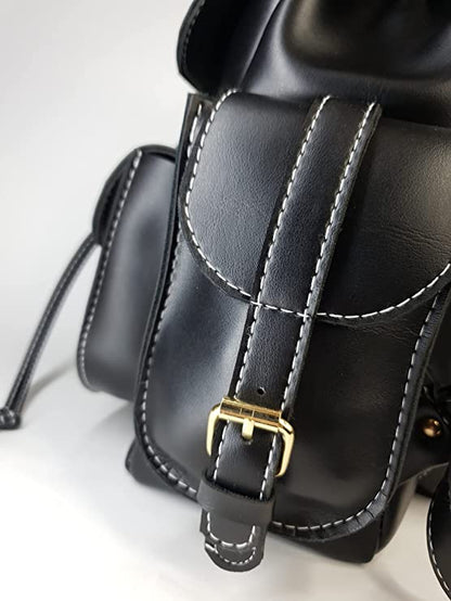 Leather Backpack - Black