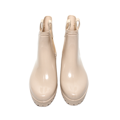 Silicone Chelsea Rain Boots – Beige