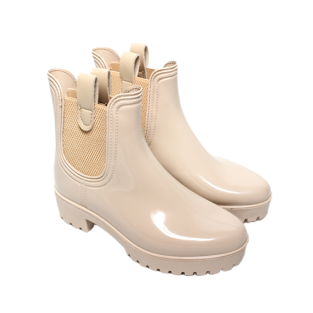 Silicone Chelsea Rain Boots – Beige