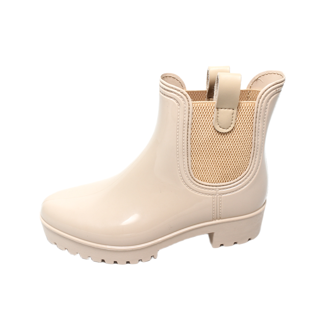Silicone Chelsea Rain Boots – Beige