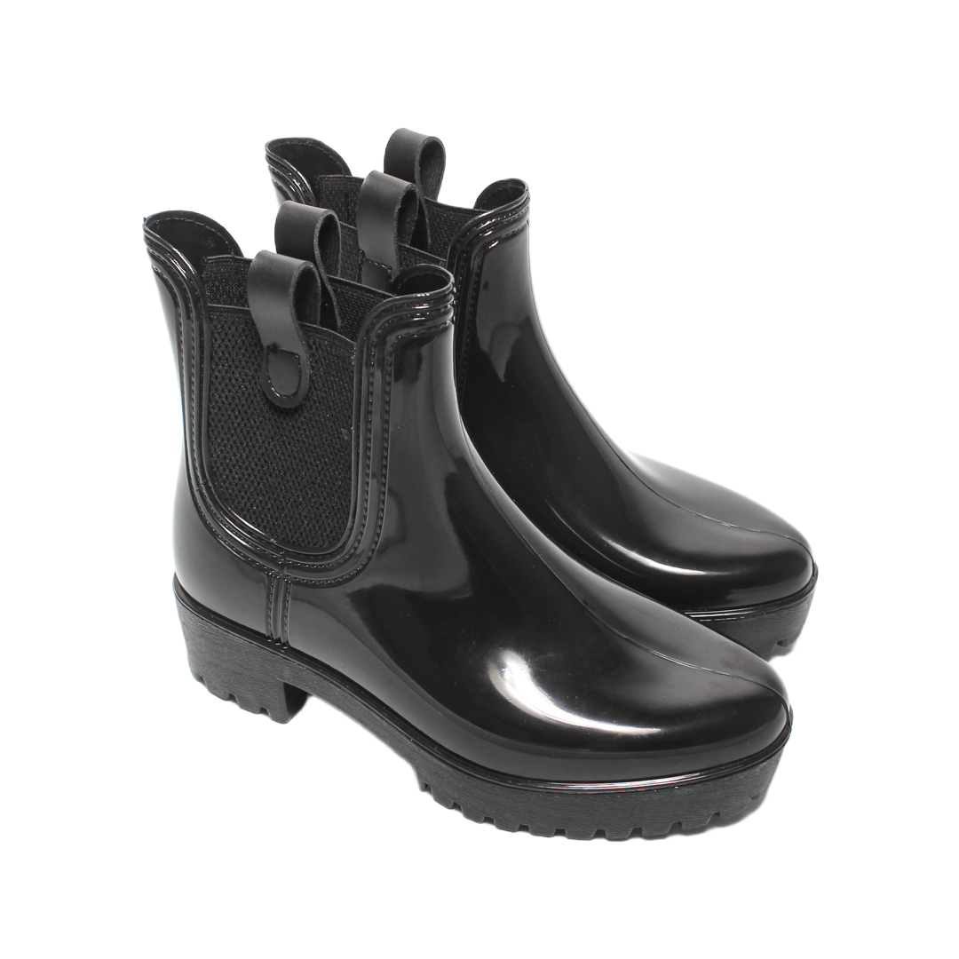 Silicone Chelsea Rain Boots – Black